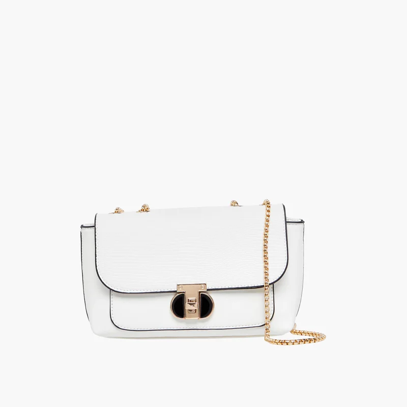 ساشا Textured White Crossbody Bag for Women